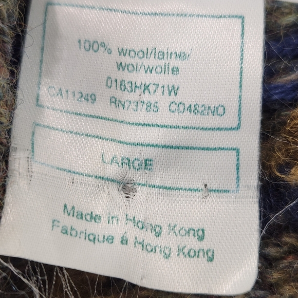 Vintage 90s Laura Ashley Wool Fair Isle Cable Knit Cardigan, WMs L ,Fits Med - Picture 9 of 9